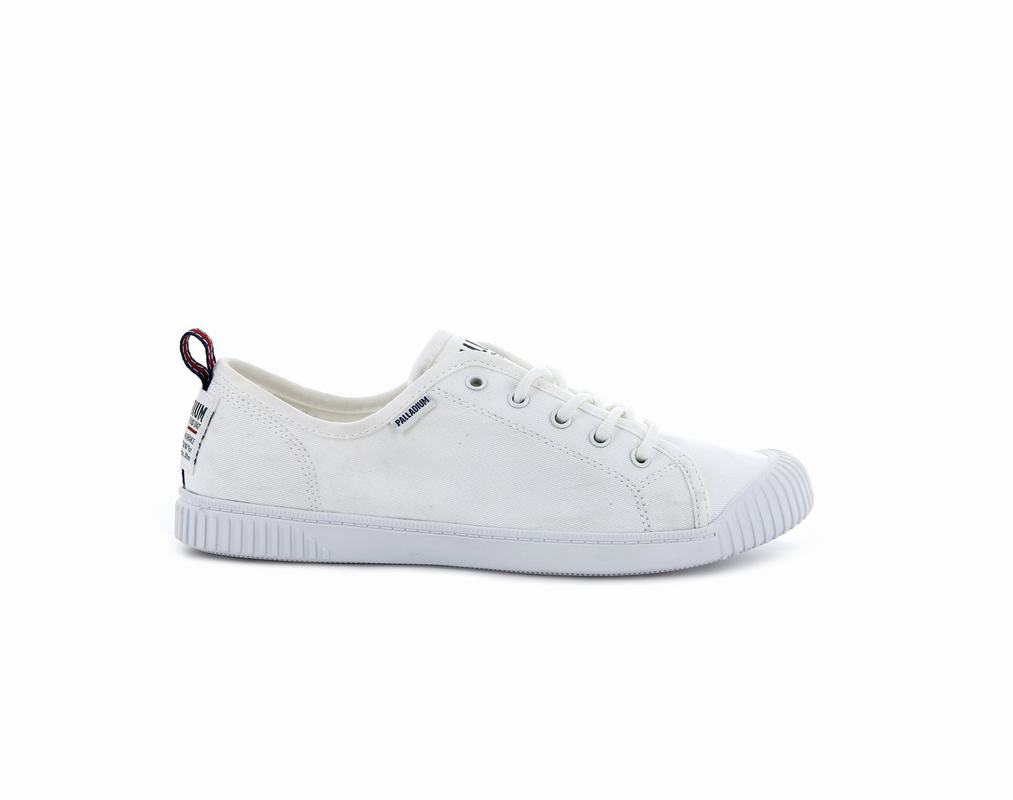 Palladium Easy Lace Canvas Womens Low Top Sneakers White Australia [KYZHQW-857]